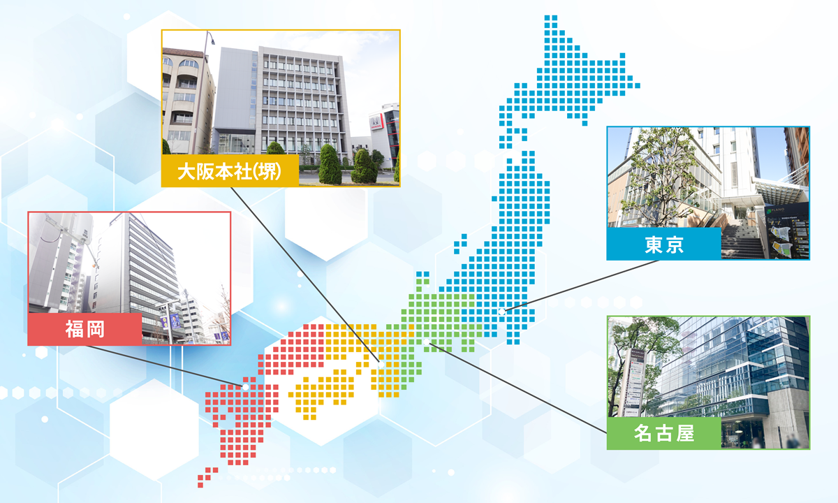 全国ネットワークで、安定したサポート